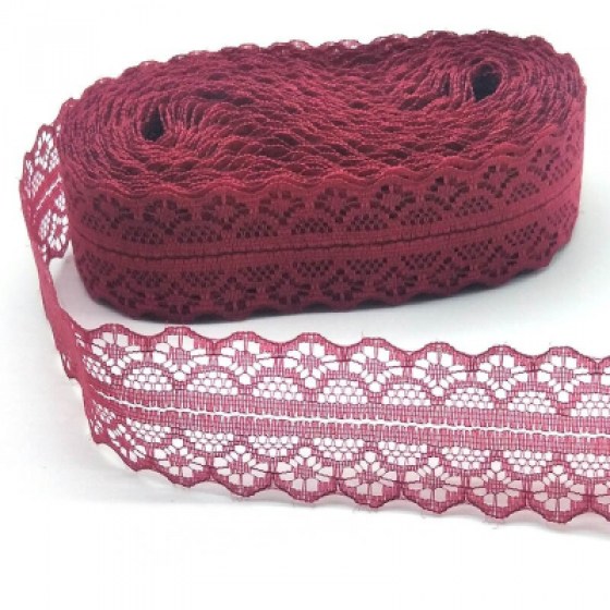 Čipka bordo 25mm
