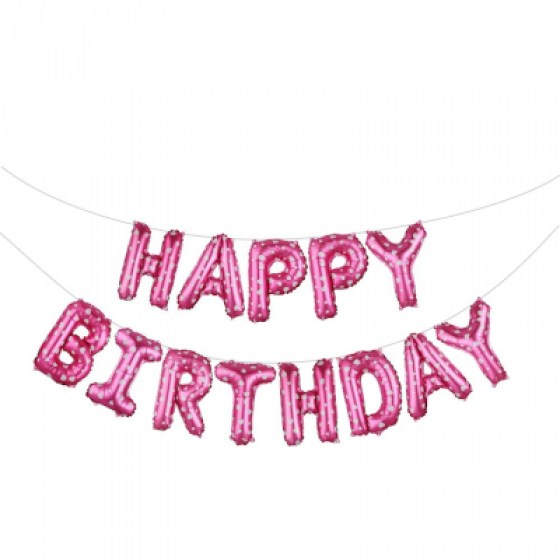 Baloni Happy Birthday ružičasti