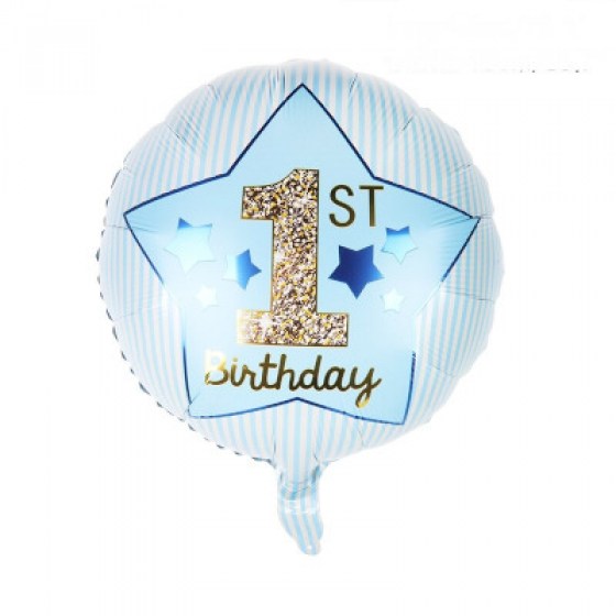 Balon okrugli broj 1 - plavi