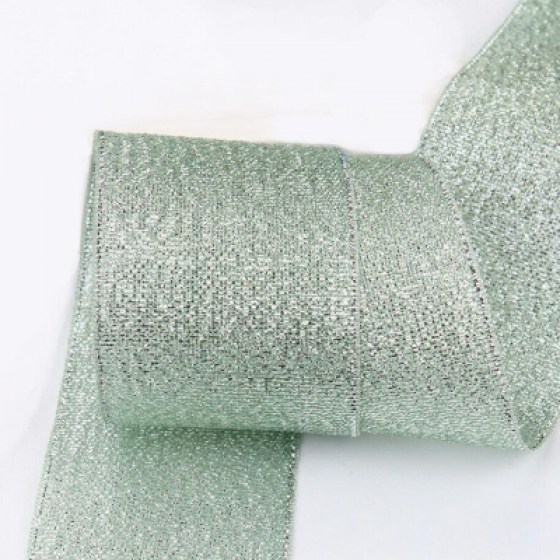Organza traka glitter srebrna 50mm