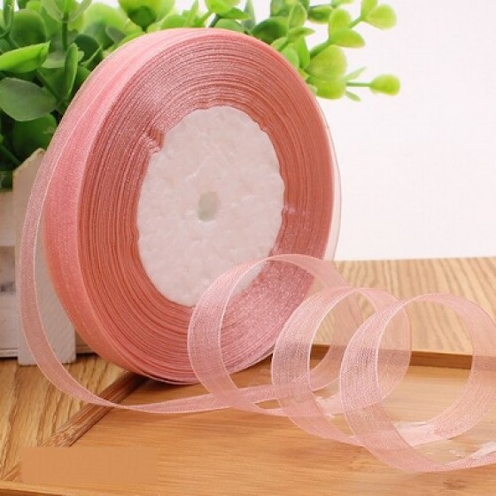 Organza traka puderasto roza 12mm