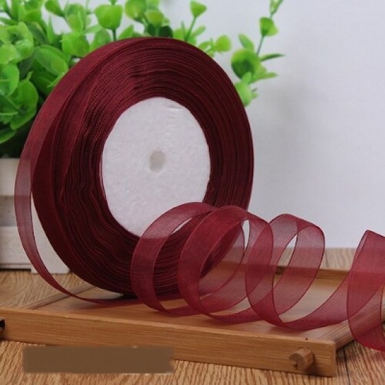 Organza traka bordo