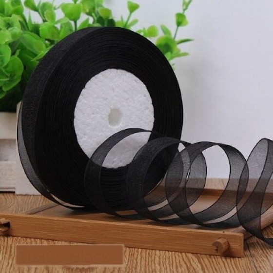 Organza traka crna 12mm
