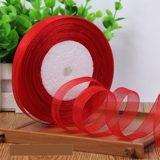 Organza traka crvena 12mm
