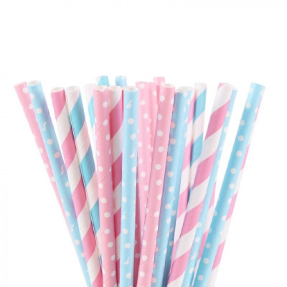 Papirnate slamke roze & plave MIX