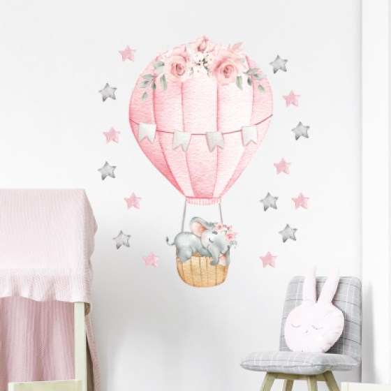 Zidna naljepnica balon rozi